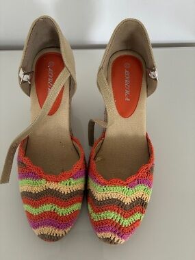 Lorena Multicolor Crochet Espadrille Sandals eige
